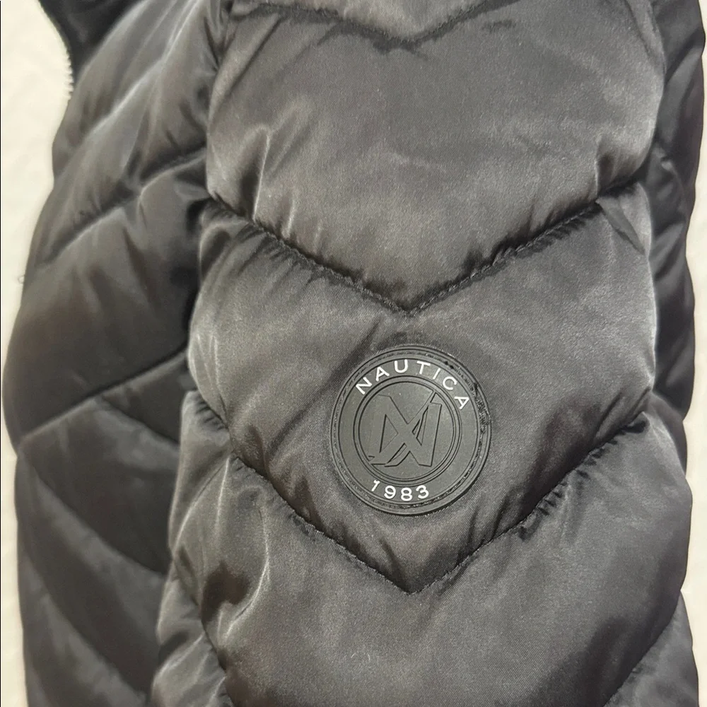 Nautica Quilted Black Puffer Coat - Picture 3 of 5